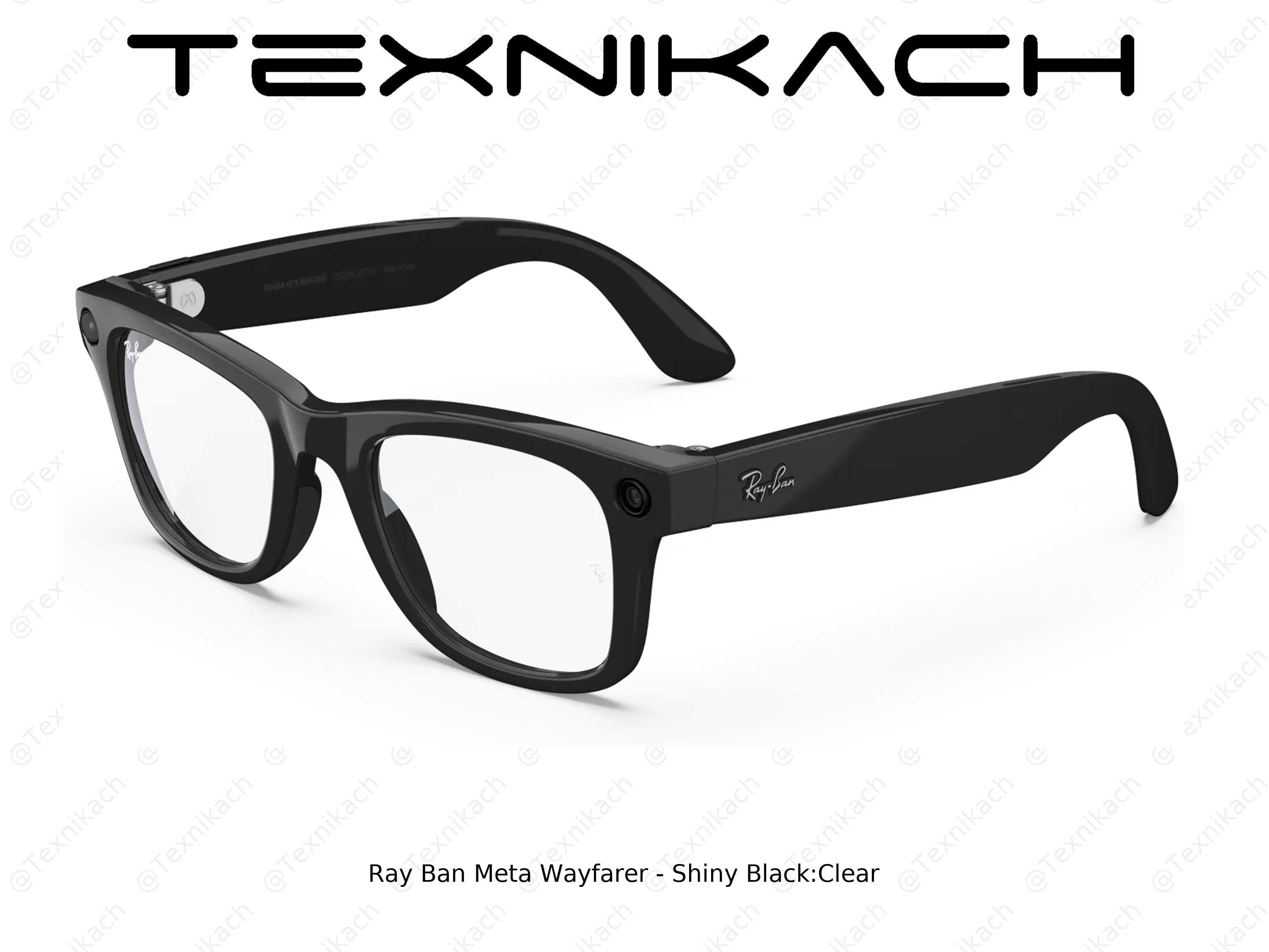 Ray Ban Meta Wayfarer - Shiny Black Clear