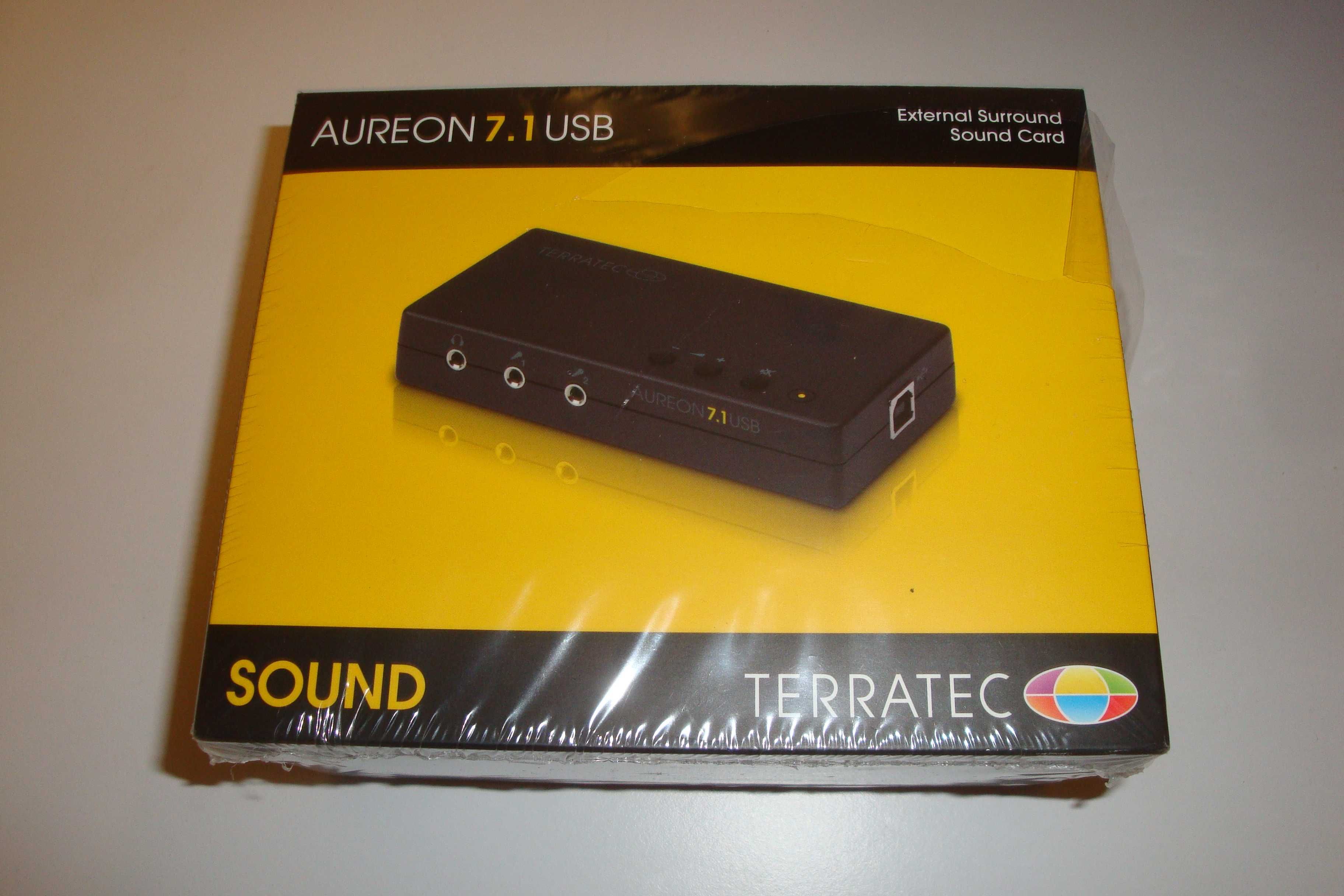 Aureon Terratec sound card usb placa audio externa 7.1 surround optic