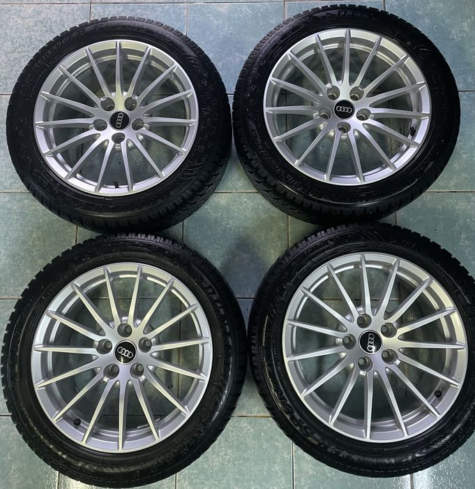 Jante aliaj R17 originale AUDI A4 A5 A6 225/50/17 iarna DUNLOP