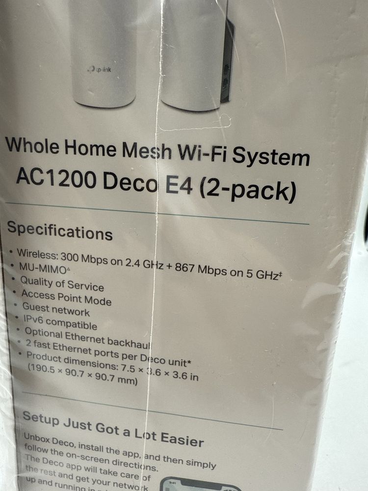 Sistem Mesh Wi-Fi TP-Link Deco E4 AC1200 Sigilat C3