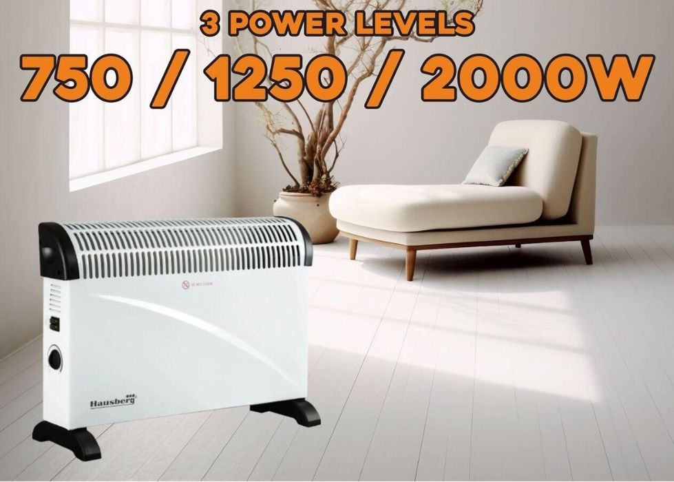 Convector HAUSBERG 2000 W, Termostat NOU - 120 Lei