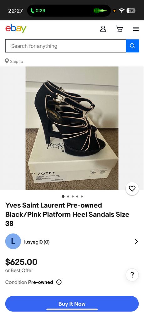 Роскошни обувки Yves Saint Laurent (оригинал)