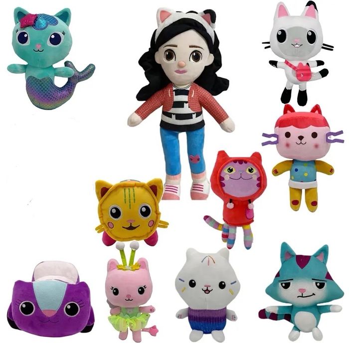 Jucarii de plus Gabby Dollhouse, set de 10 bucati, NOI