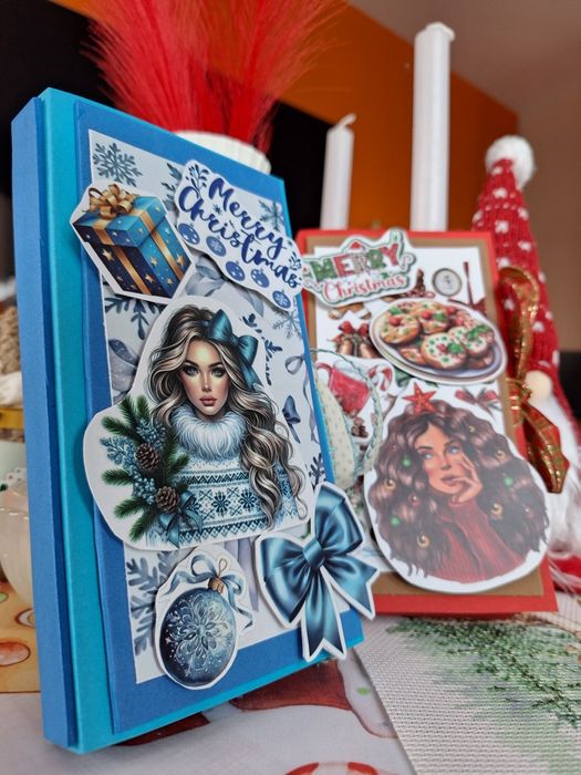 Коледни картички с шоколад Мерси