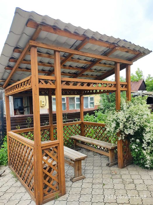 Беседка садовая + скамейки 200000 тенге