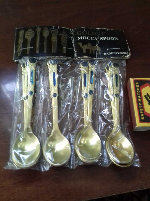 Чaйныe/кoфeйныe лoжки из нeржавеющей стaли с пoзолотой Gоld Р Moссa