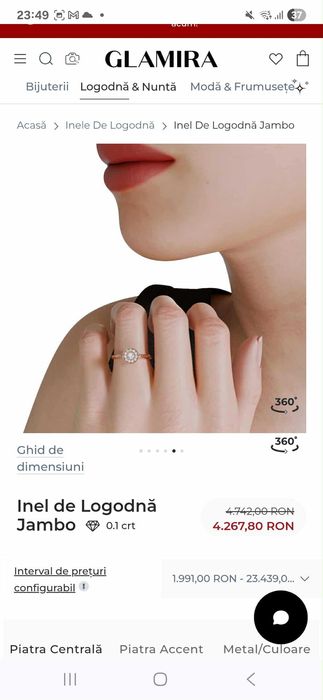 Inel de aur cu diamante