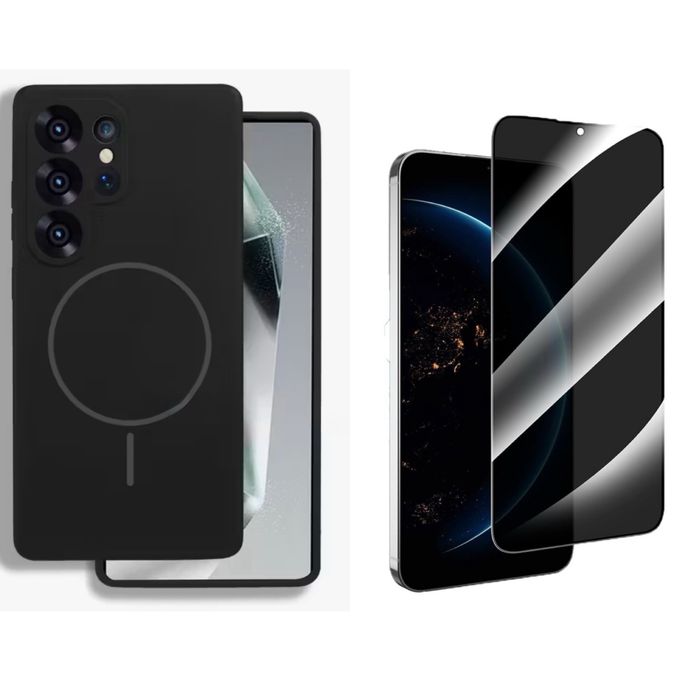 Husa Magsafe Liquid si Folie Sticla - Samsung S24/S25/PLUS/ULTRA