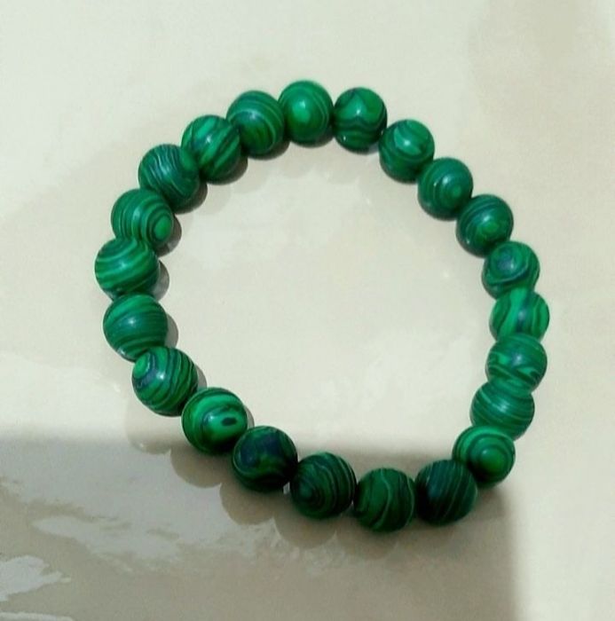 Inel argint moldavite natural și brățară malachit naturala