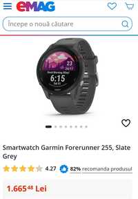Smartwatch Garmin Forerunner 255, Slate Grey