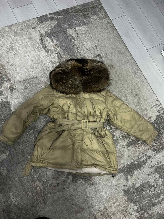 Geaca puf cu guler blana naturala