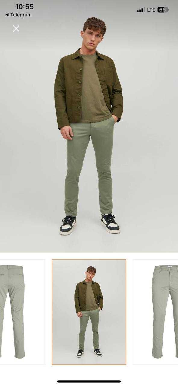 новые Мужские брюки-чинос узкие  от Jack & Jones Marco Bowie ОРИГИНАЛ