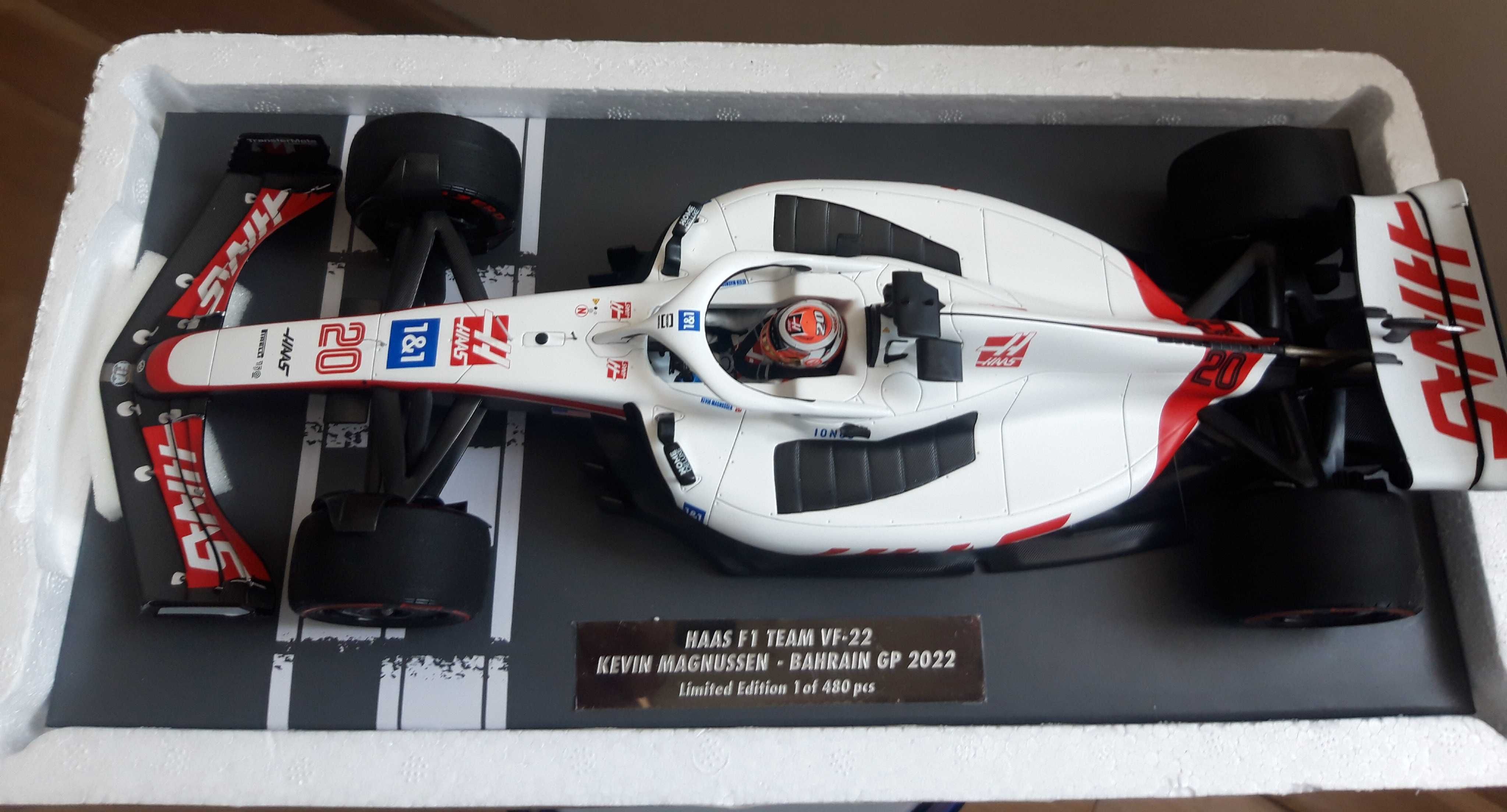 Minichamps 1,18 HAAS VF 22 F 1 KEVIN Magnussen GP 2022 Bahrain