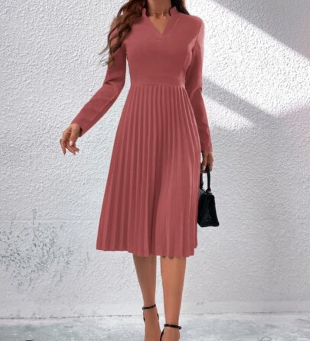 Rochie eleganta dama albastru si roz