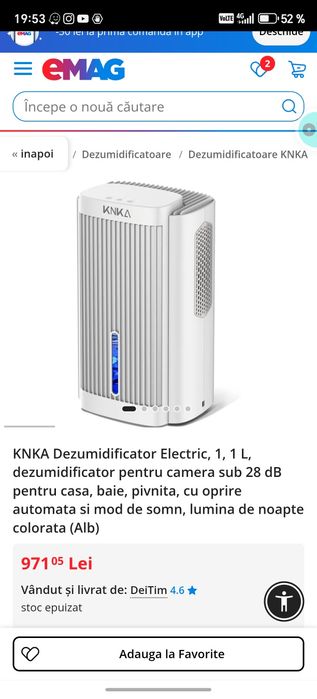 Vand dezumidificator electric KNKA. 
Este un m