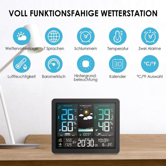 Statie meteo Herboom interior/exterior, temperatură, umiditate, vânt