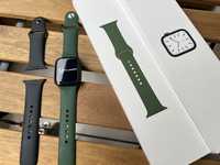 Apple Watch 7, 45mm, Green Clover GPS, cu 2 curele originale