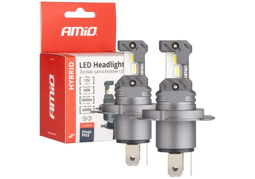 Крушки AMIO HYBRID LED H4/H19, Canbus 60W,  6000K
