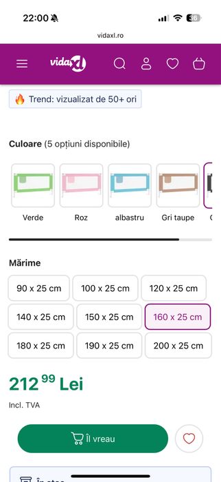 Balustrada/ protectie pat copii