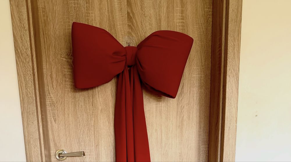 Коледна панделка,панделка за елха,панделка декор,коледа,врата