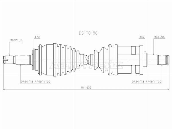 Привод в сборе передний Toyota Hilux pick up