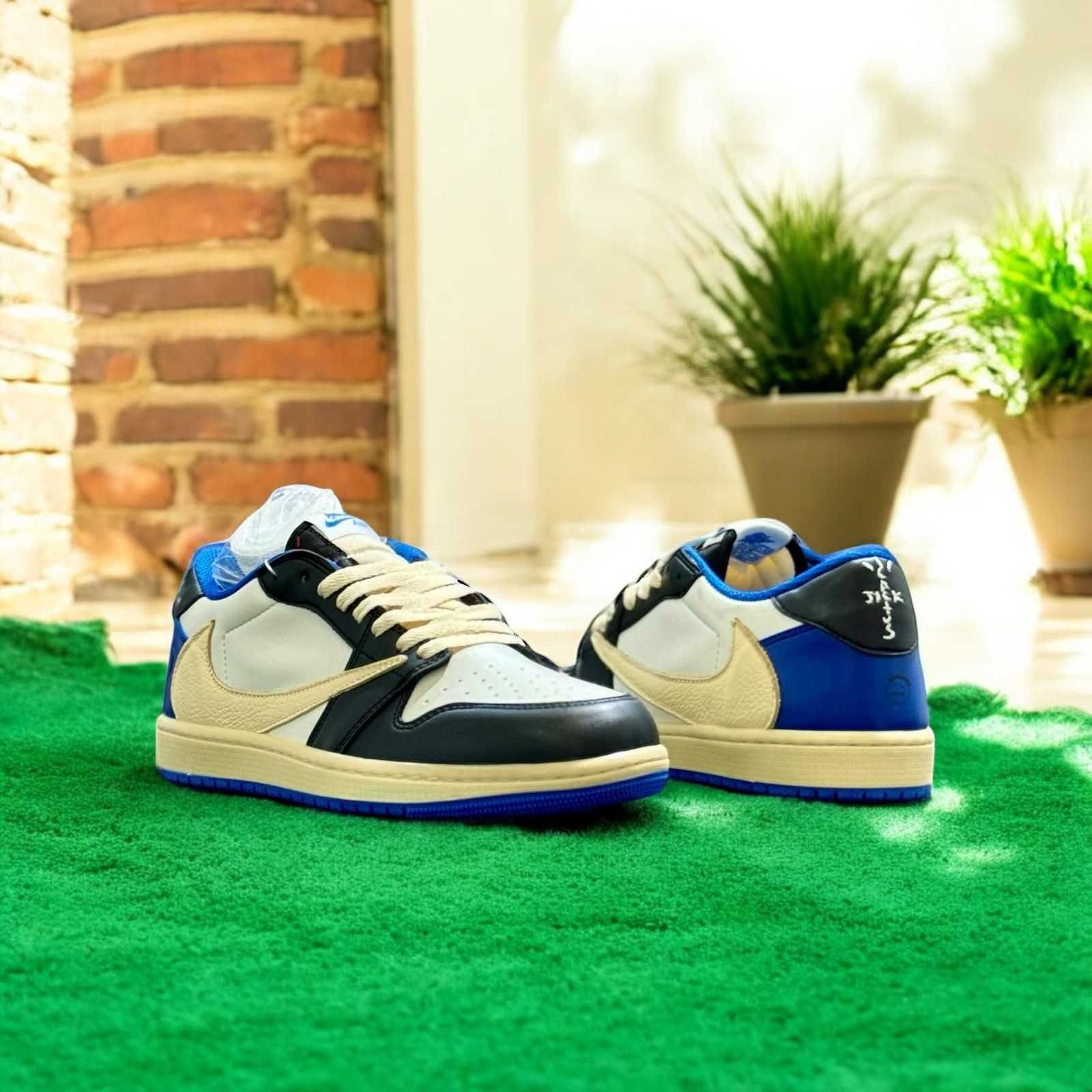 Adidasi  Jordan 1 Travis x Fragment Blue - Adidasi Premium FULL Box