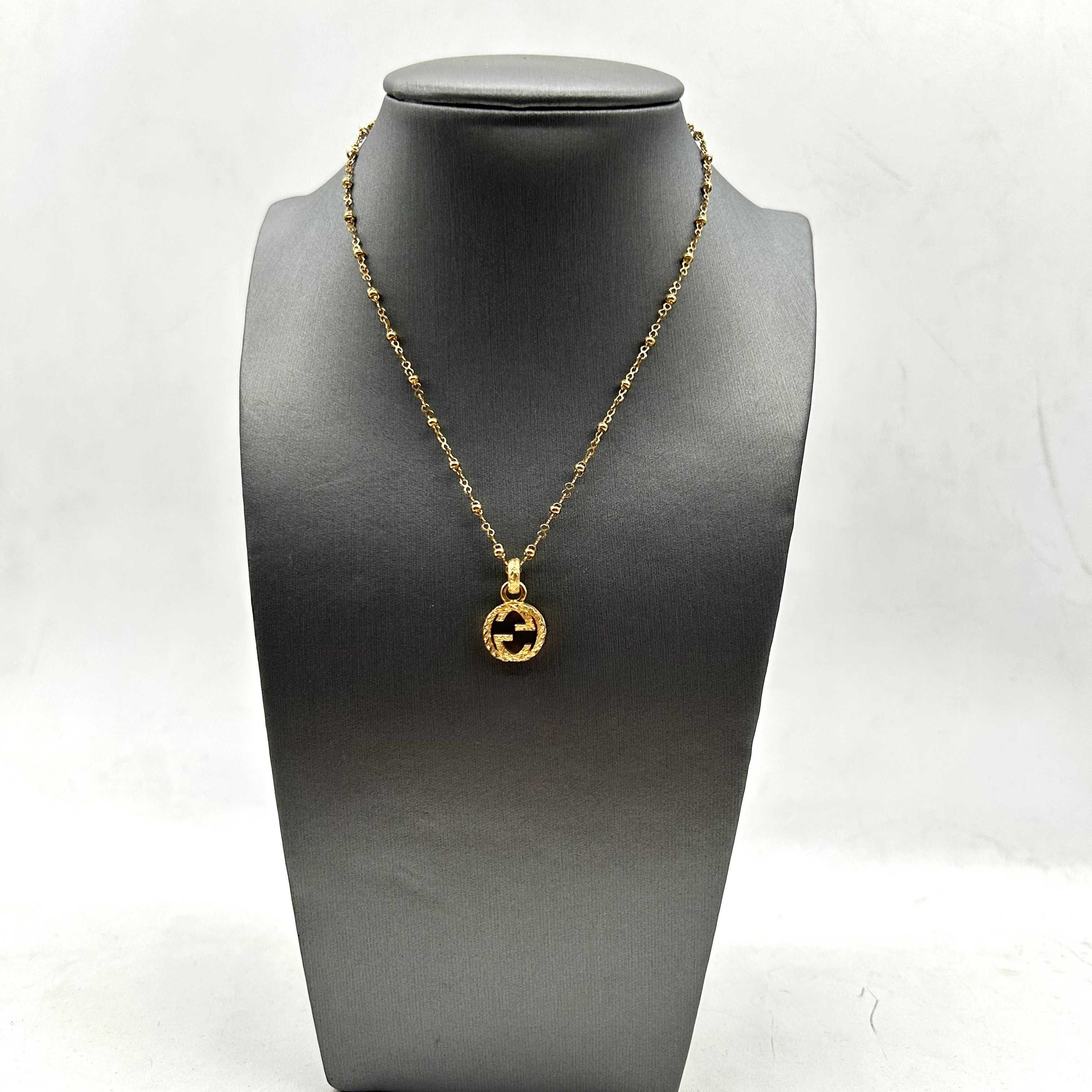 Gucci 18K Yellow Gold Interlocking G Beaded Chain Necklace