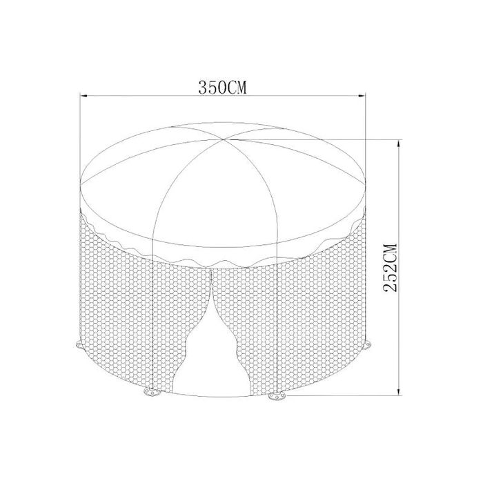 Pavilion Gradina Hexagonal, cu plasa de insecte,350 cm x 250 cm, verde