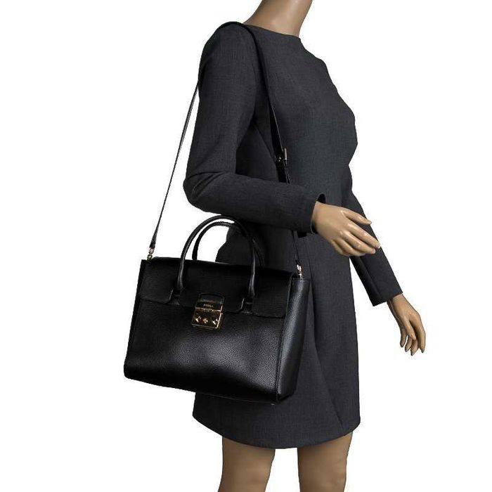 Furla Metropolis Medium Satchel Onyx 1 оригинална дамска чанта