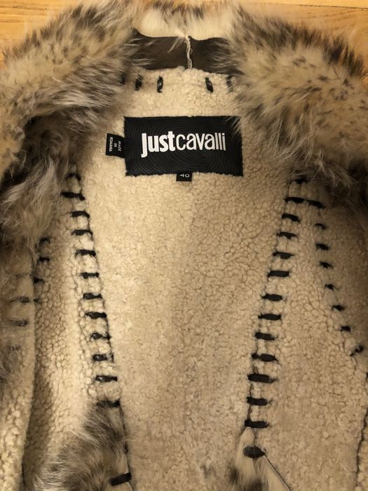 Haina de piele si blana Just Cavalli