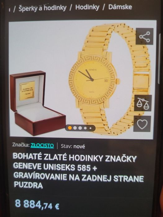 Ceas geneve  aur 14 k dama