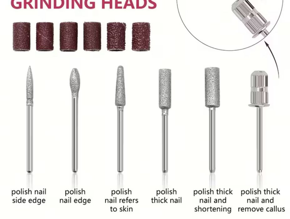 Електрическа пила за нокти с накрайници, пила и други помагателни