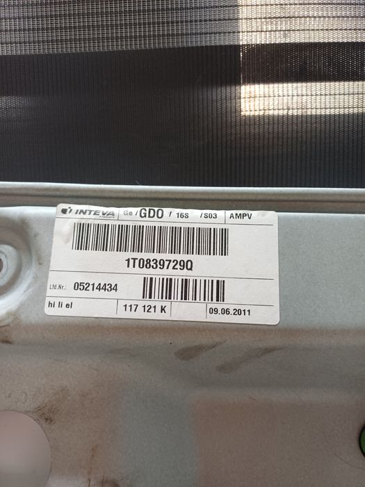 macara geam stanga spate  volkswagen touran - motorina 2012