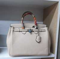 Geanta Hermes Birkin nude ,accesorii metalice,saculet, etichetă