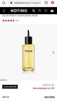 Paco Rabanne Fame Parfum 200 ml
Fame 
Eau de Parfum rezervă pentru fem