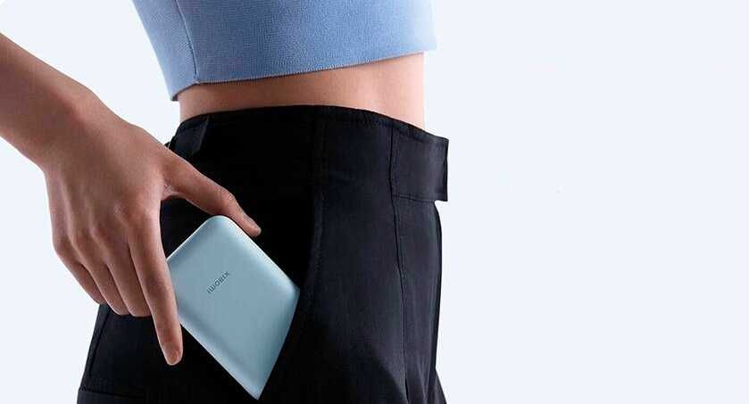 Внешний аккумулятор Xiaomi Power Bank с кабелем (10000 mAh ярко-синий)