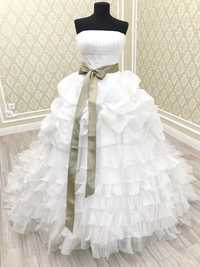 Эксклюзивное Свадебное платье со съемным шлейфом