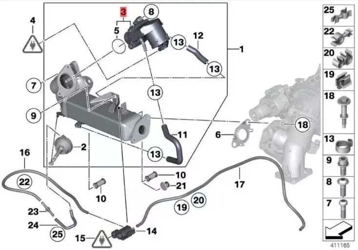 EGR клапан за BMW X1 X3 X4 X6 N47 N57 1 3 5 6 7 Series