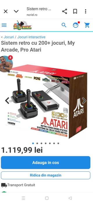 Sistem retro cu 200 jocuri video ATARI