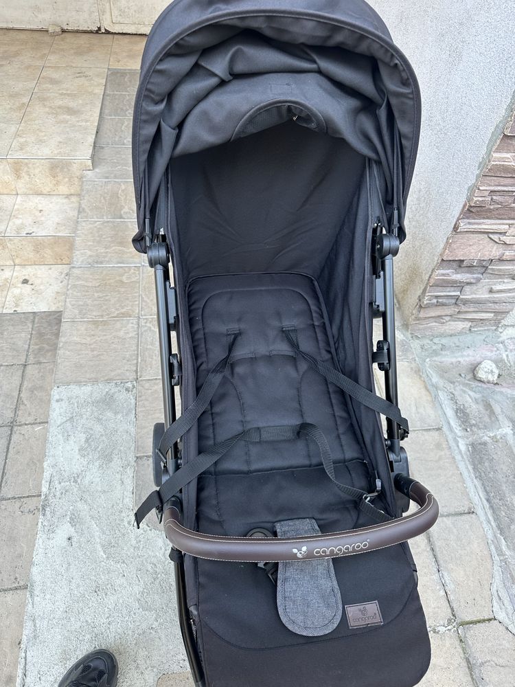 Черна бебешка/детска лятна количка Cangaroo Easy Fold