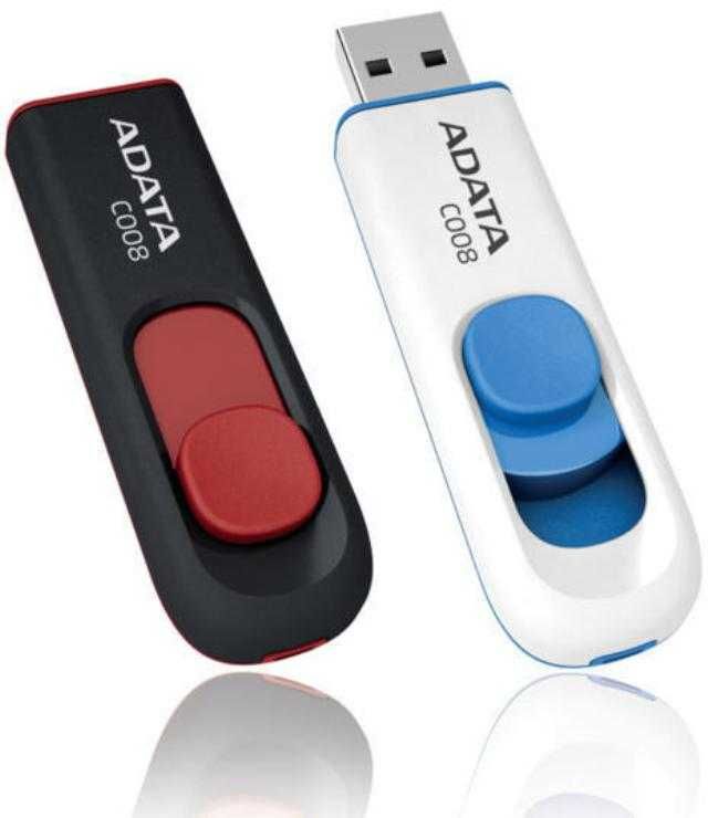 USB Fash Memory 64G USB2.0 A-DATA C008 White Бяла/черна