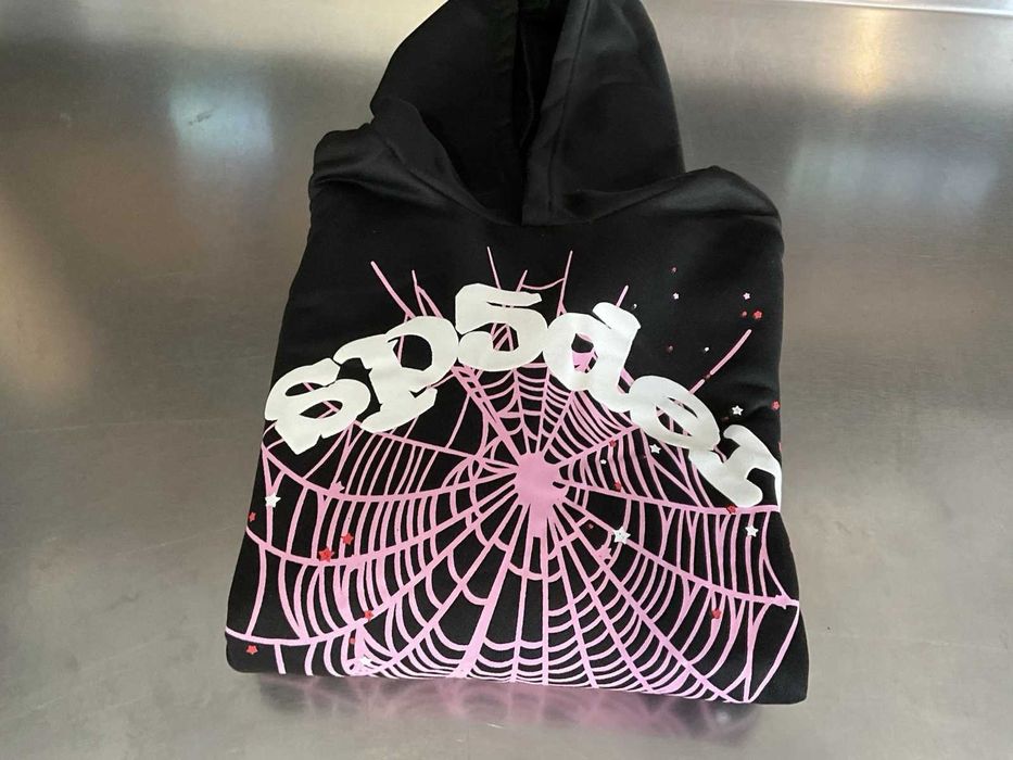 Hanorac Spider / Sp5der Negru cu Roz [L]| Livrare rapidă cu verificare