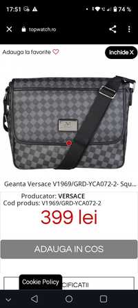 Geanta Versace bărbătească