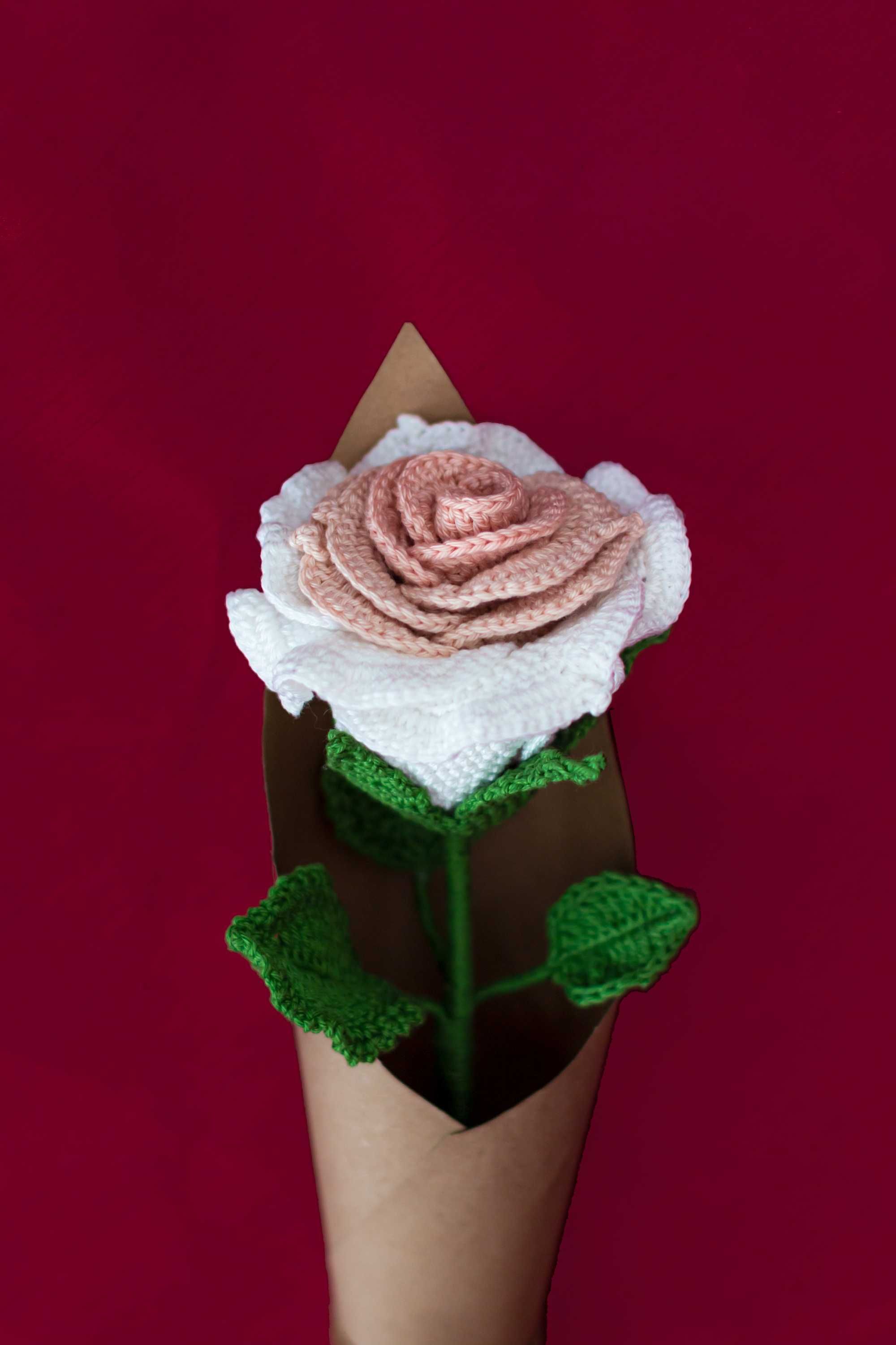 Trandafir croșetat. Cadou handmade