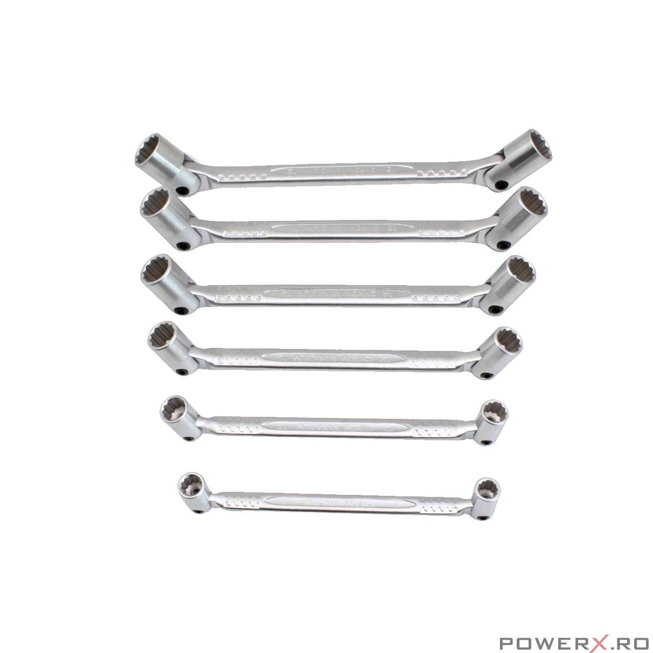 Set chei cu capete tubulare in 12 colturi, articulate, 8-19 mm, 6