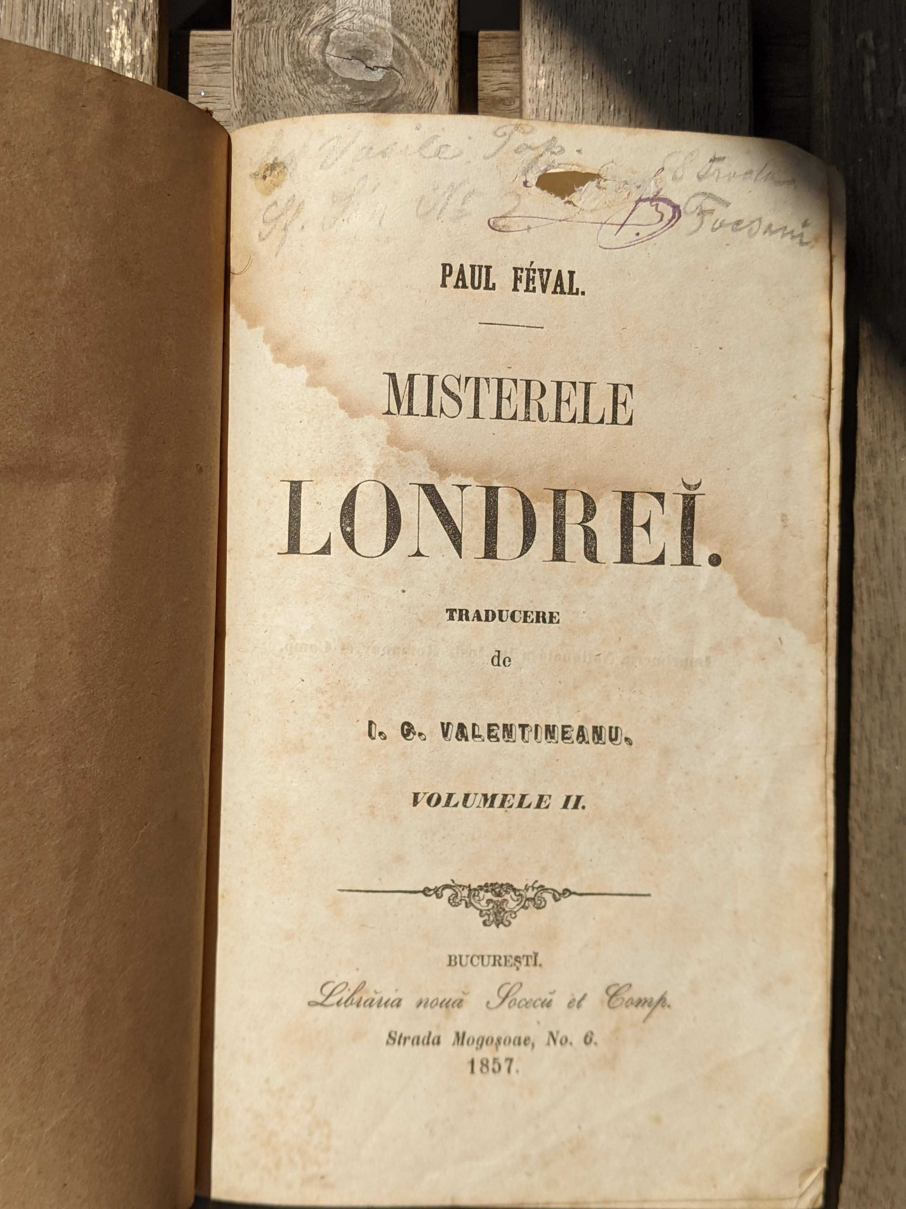 [colecție] Misterele Londrei vol II, ed 1857 - Paul Feval