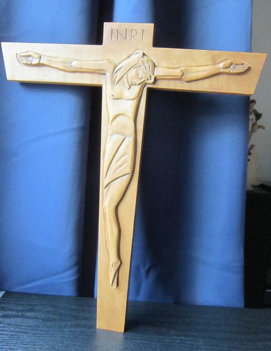 cadou rar Ierusalim 1980 Cruce Crucifix Corpus Christi lemn maslin
