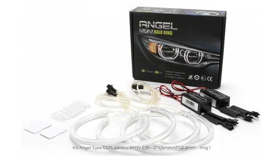 Kit Angel Eyes CCFL pentru BMW E90 - 2*106mm+2*131.5mm