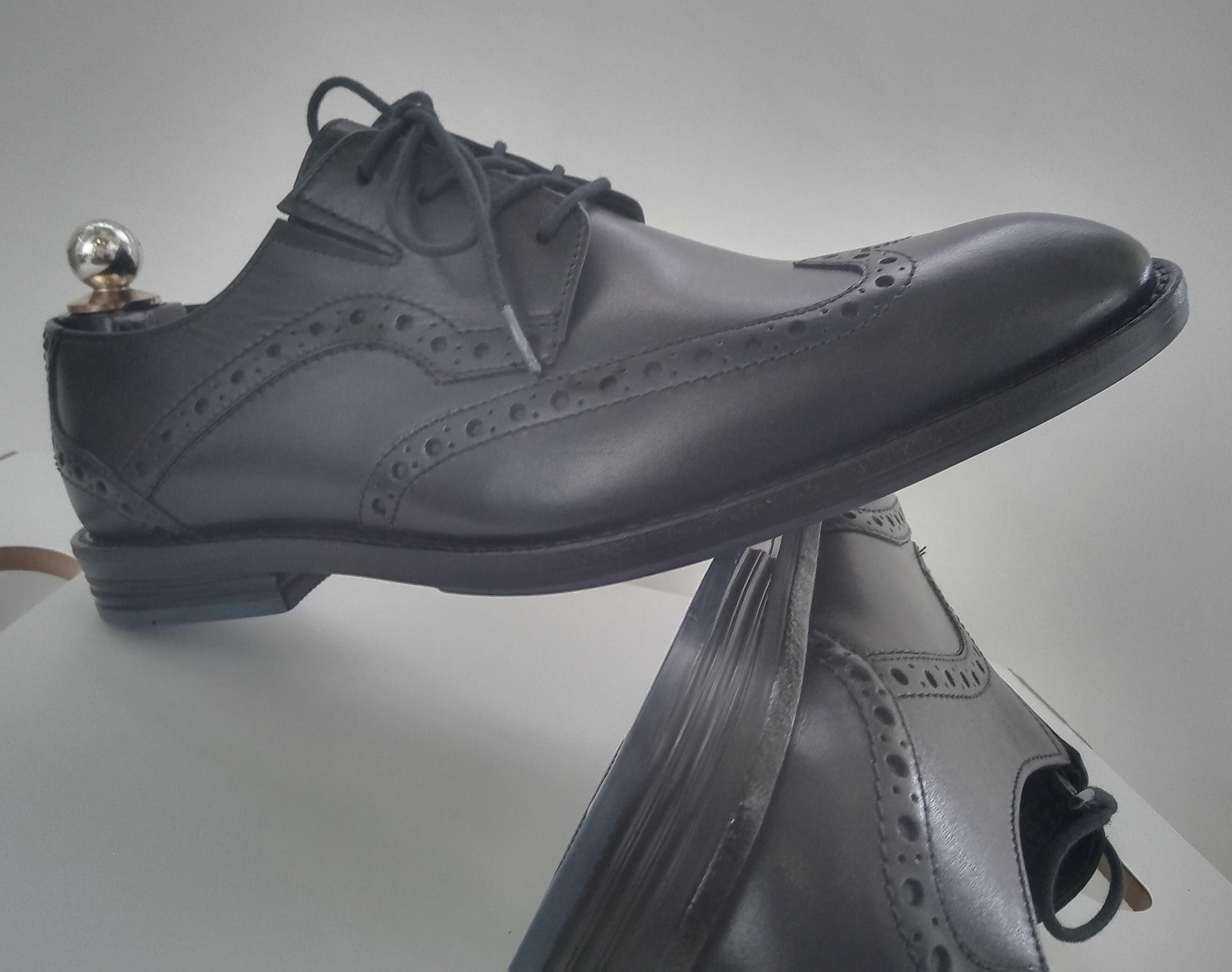 Pantofi derby brogue premium Clarks 41 piele naturala moale