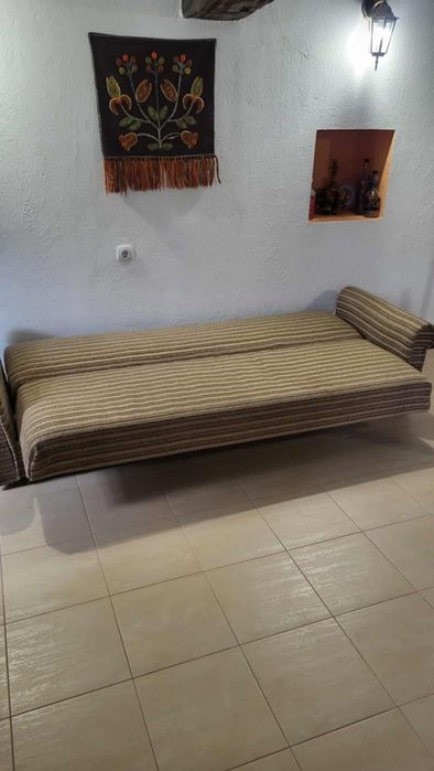 Разтегателен диван, 2 фотьойла и 2 табуретки